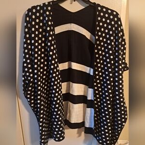 Polka Dot Black and White Women's Reversible Shawl